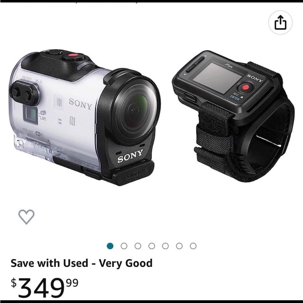 Sony HDR-AZ1 Mini Action Camera 11.9 MP Splashproof w/accessories